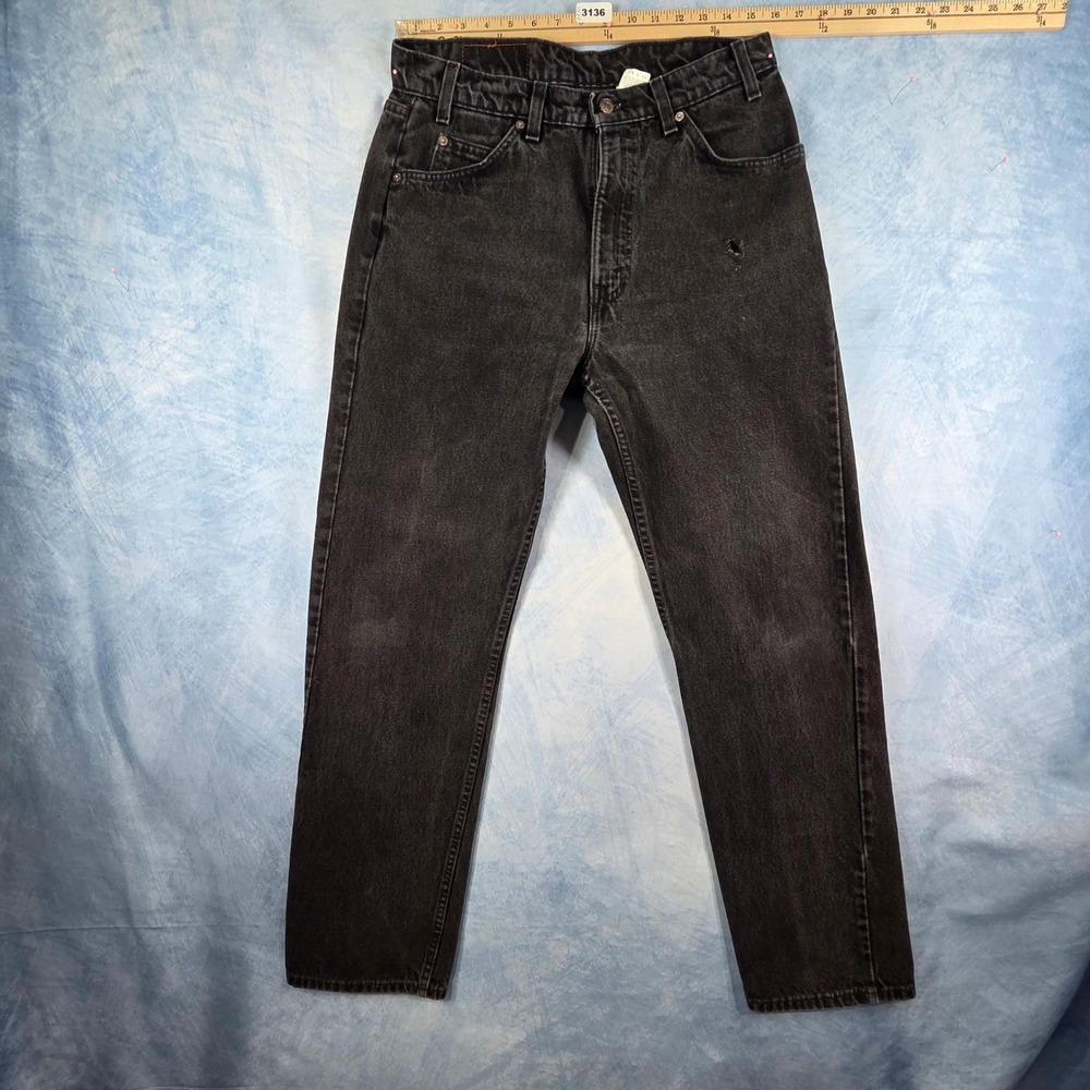 Vintage Levis 505 Orange Tab Black Jeans Mens 34x32 Regular Fit Straight Leg USA